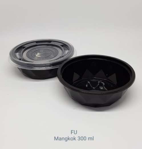 Mangkok FU 300 ml Diamond Hitam - Gambar 2